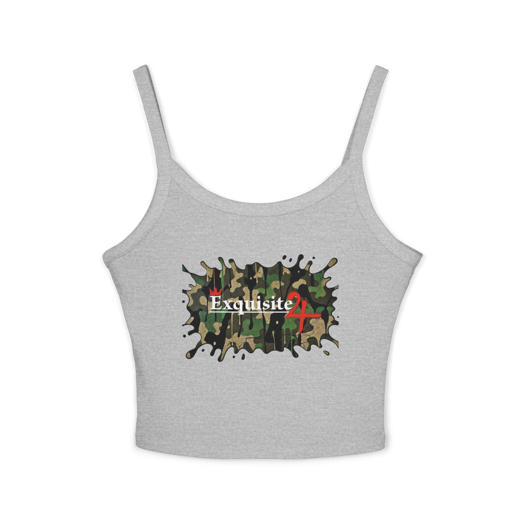 Women's Cami Tank Top — 'Exquisite 24' Camo Logo Crop Tank