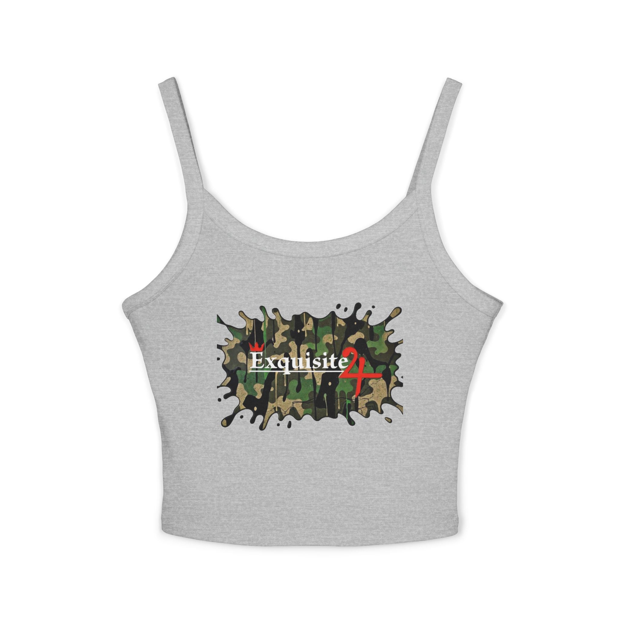 Women's Cami Tank Top — 'Exquisite 24' Camo Logo Crop Tank