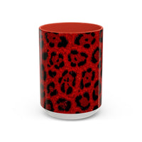 Red Leopard Print Accent Coffee Mug (11/15oz)