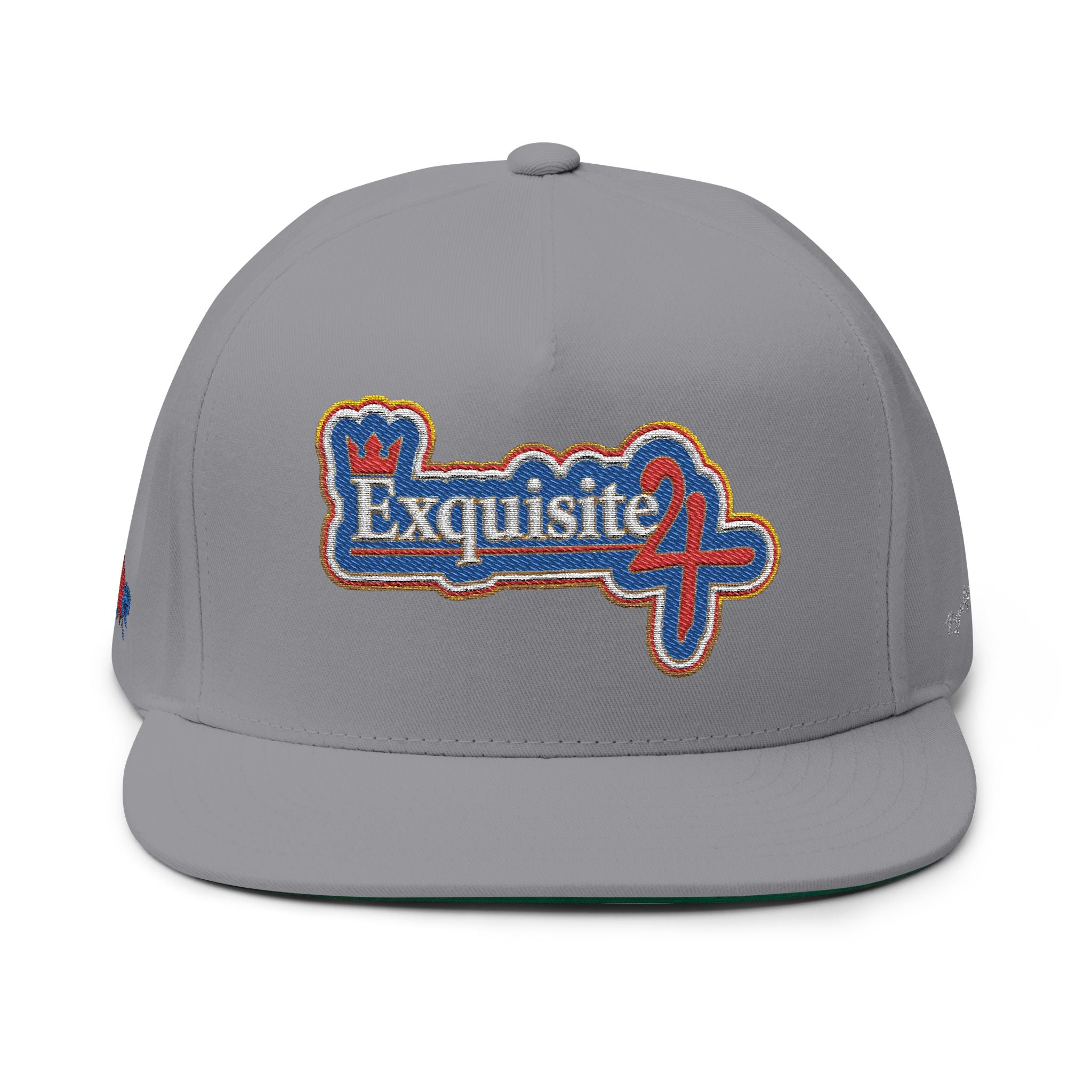 Exquisite 24 Embroidered Flat Bill Cap — Vintage Sports Logo Snapback