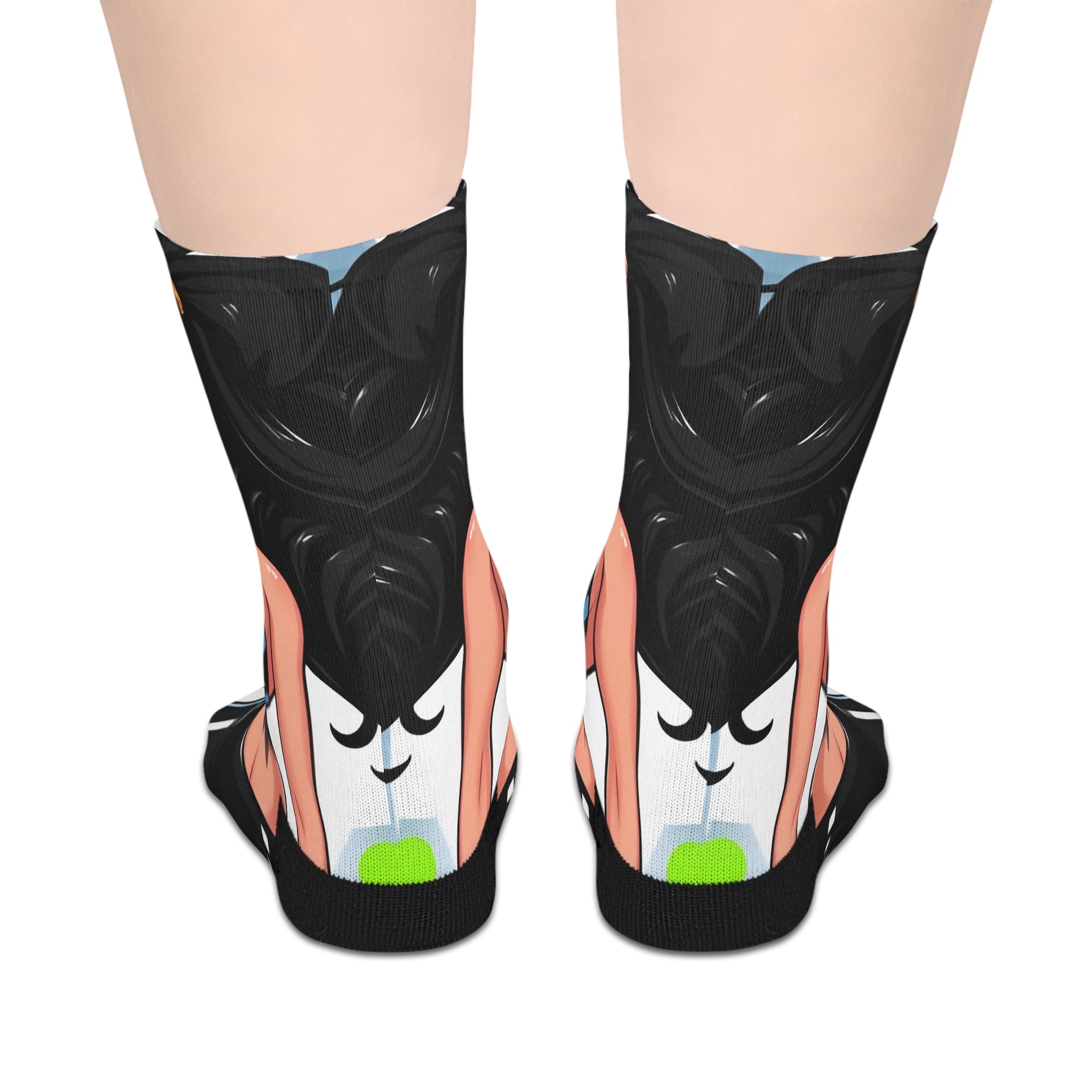 Mid-Length Socks — Vintage Pinup Twin Girls Graphic Crew Socks