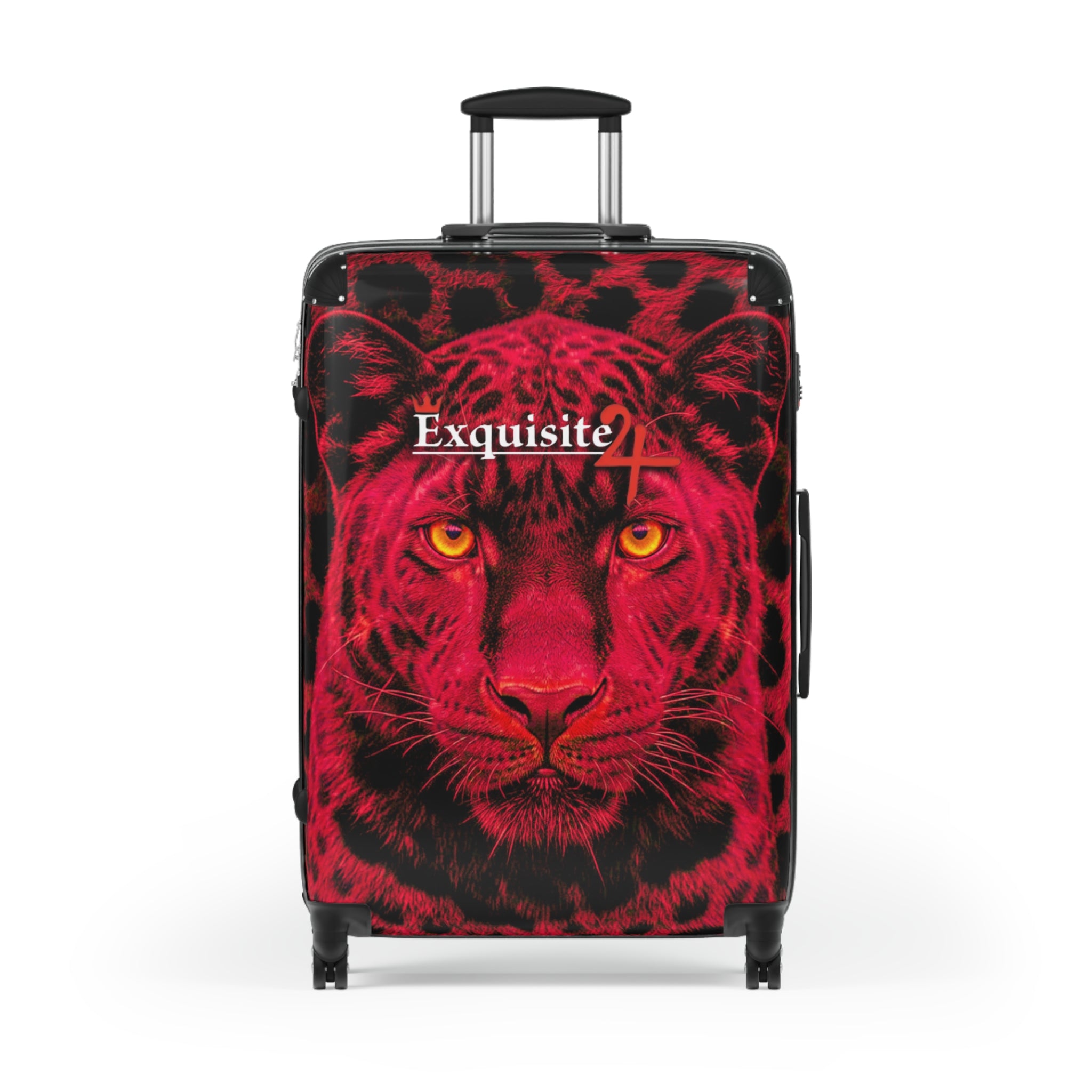 Exquisite 24 Red Leopard Carry-On Suitcase — Bold Animal Print Luggage