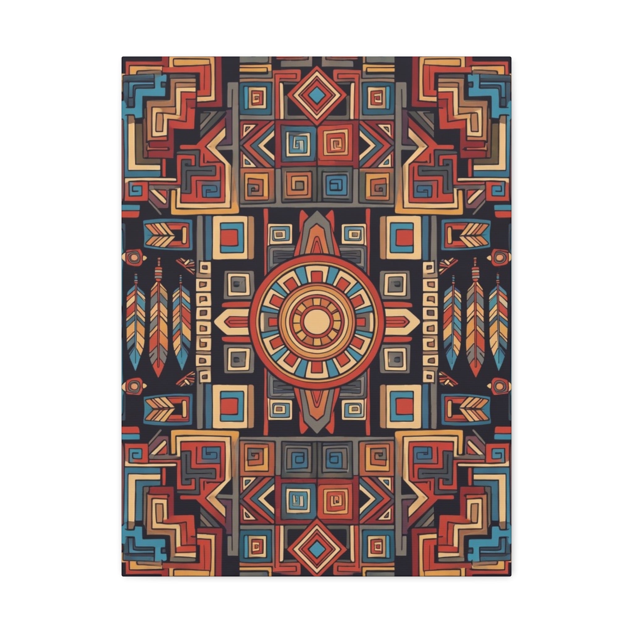 Southwestern Geometric Canvas Art — Tribal Mandala Wall Decor
