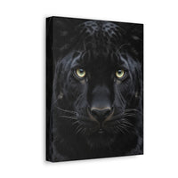 Black Panther Wall Canvas — Intense Close-Up Stretched Canvas Art