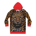 Leopard Face All-Over Print Hoodie Dress