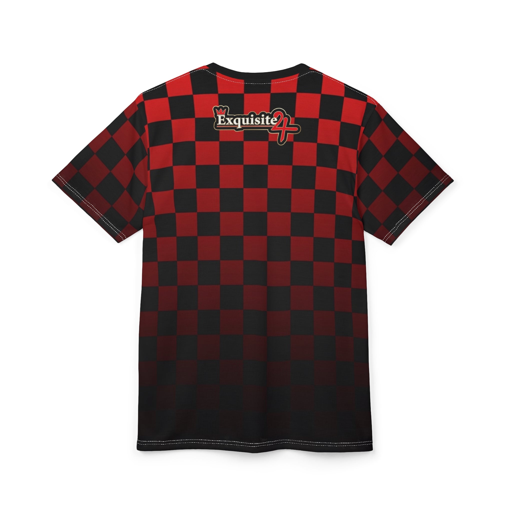 Exquisite 24 Red & Black Checkerboard Tee