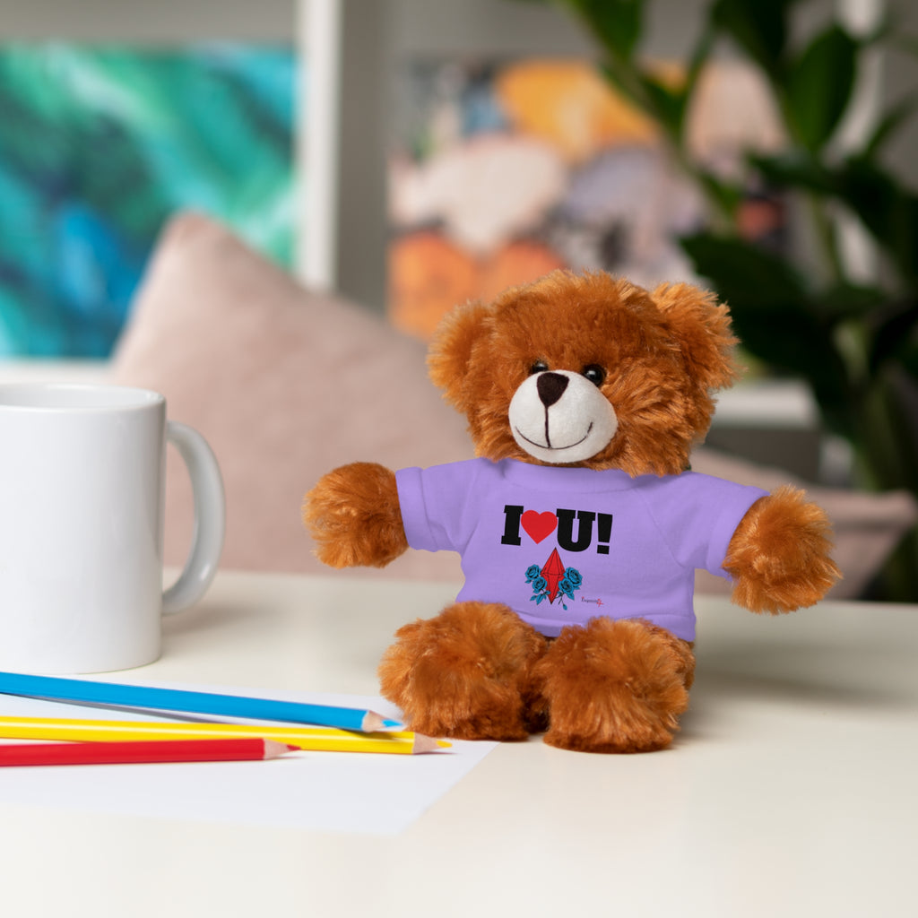 Plush Bear with Branded Tee – Red Diamond and Blue Roses Teddy