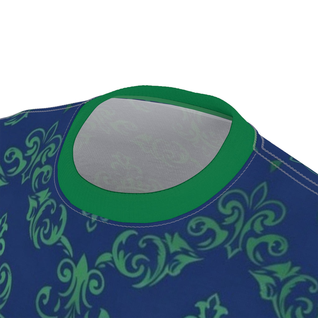 Regal Green Damask Design All-Over Print Tee