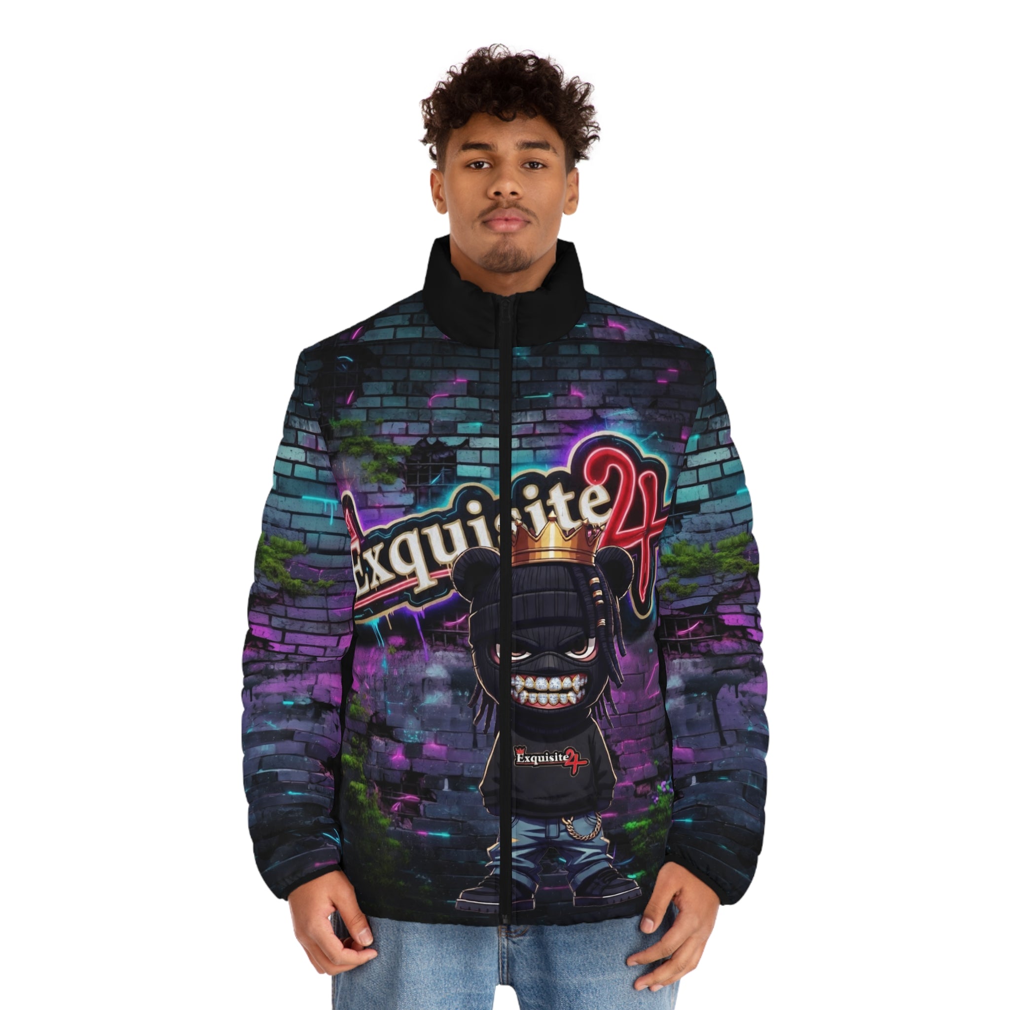 Exquisite 24 Graffiti Puffer Jacket