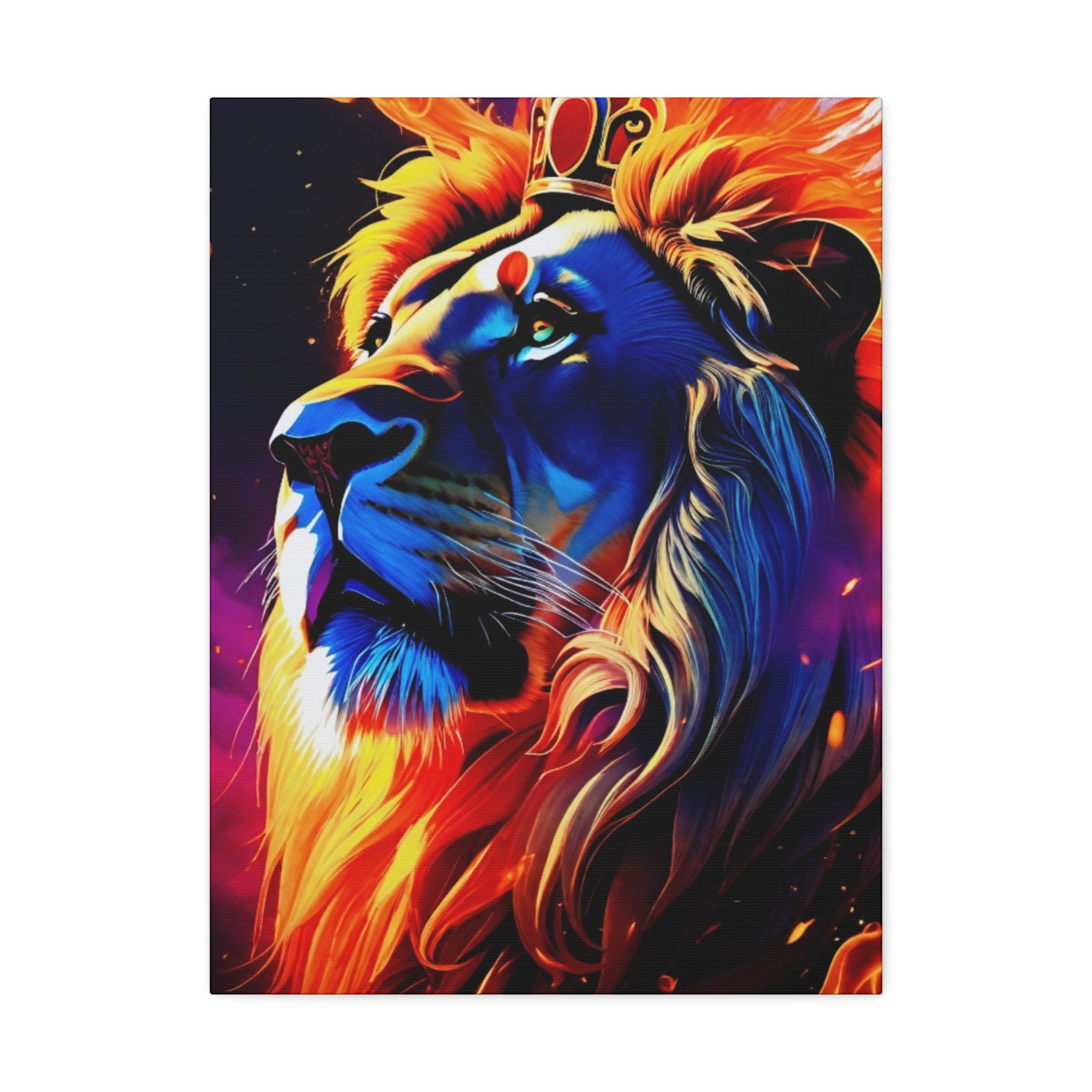 Celestial Majesty Canvas Wall Art — Royal Lion Stretched Canvas