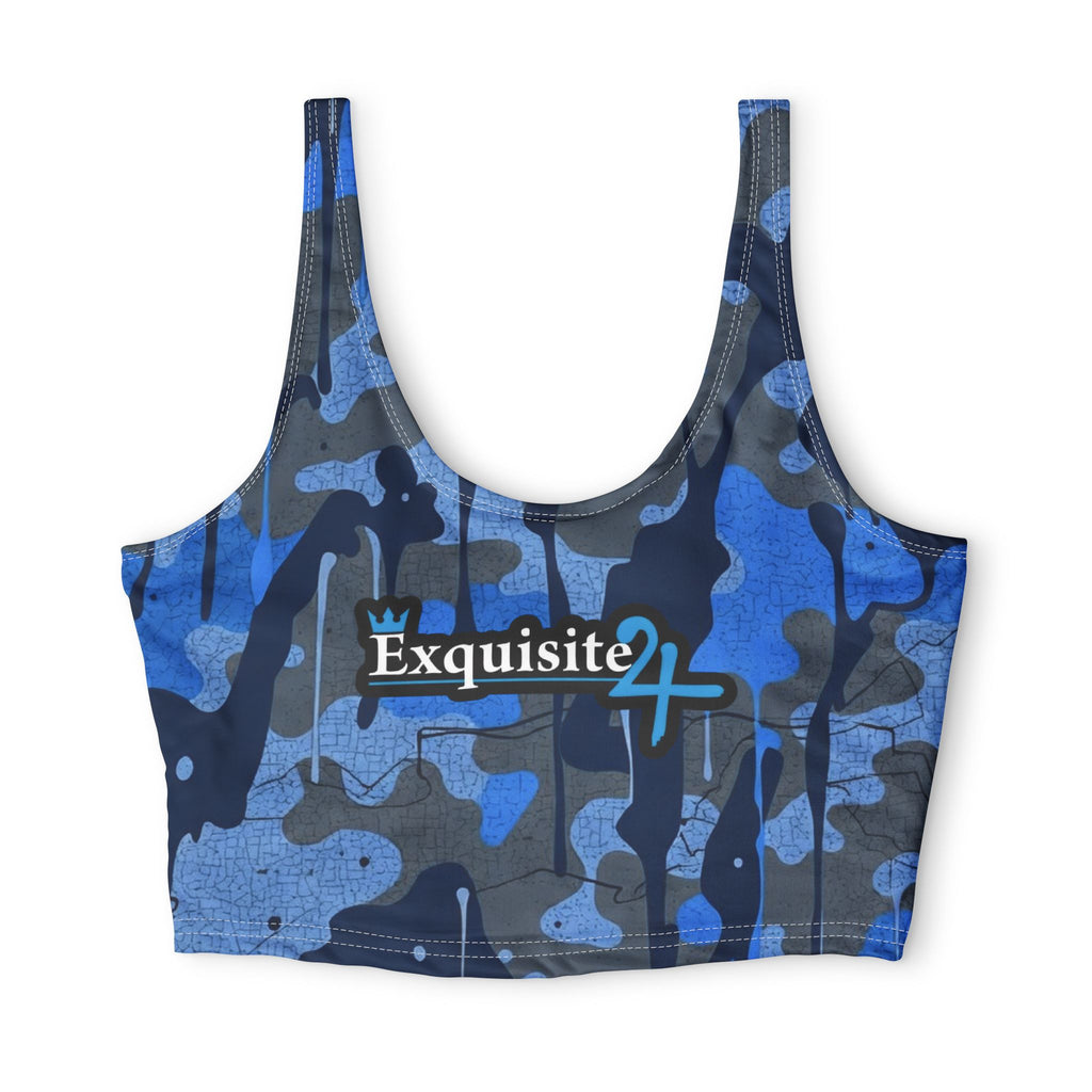 Blue Camo Exquisite 24 Sports Bra