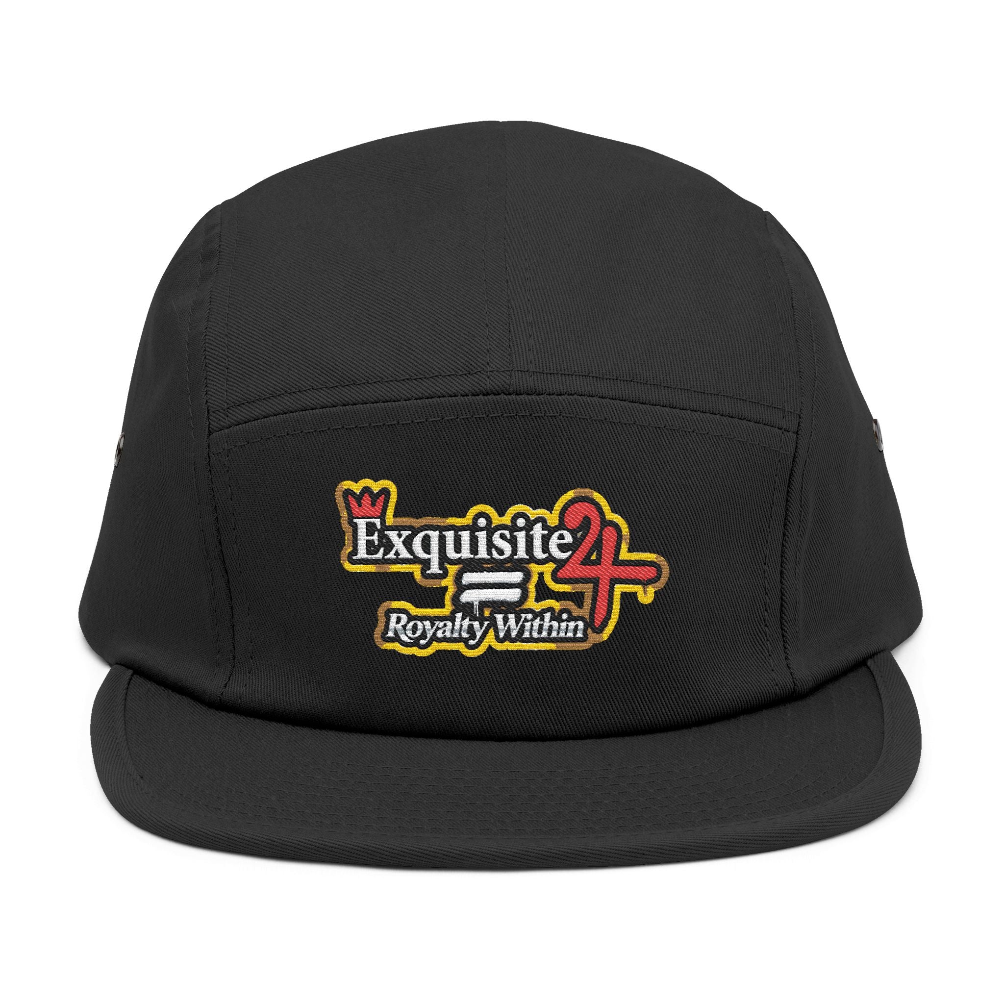 Embroidered 5-Panel Cap — 'Exquisite 24' Logo Streetwear Hat