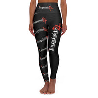 High-Waisted Yoga Leggings — Exquisite 24 Logo All-Over Print