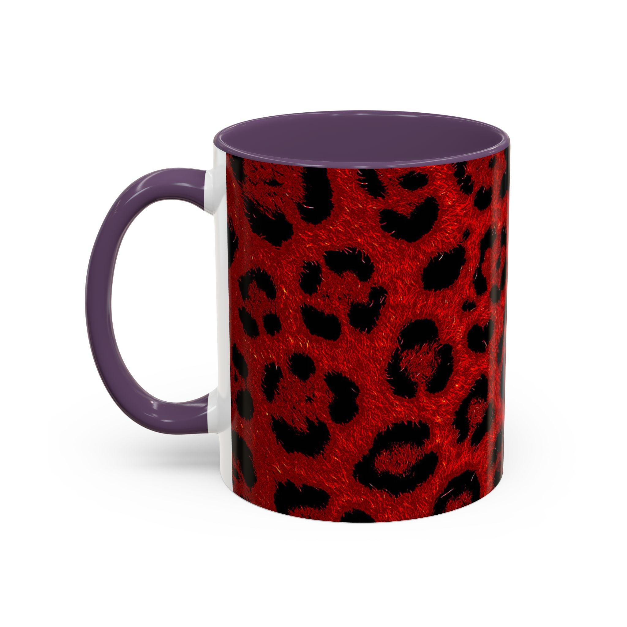 Red Leopard Print Accent Coffee Mug (11/15oz)