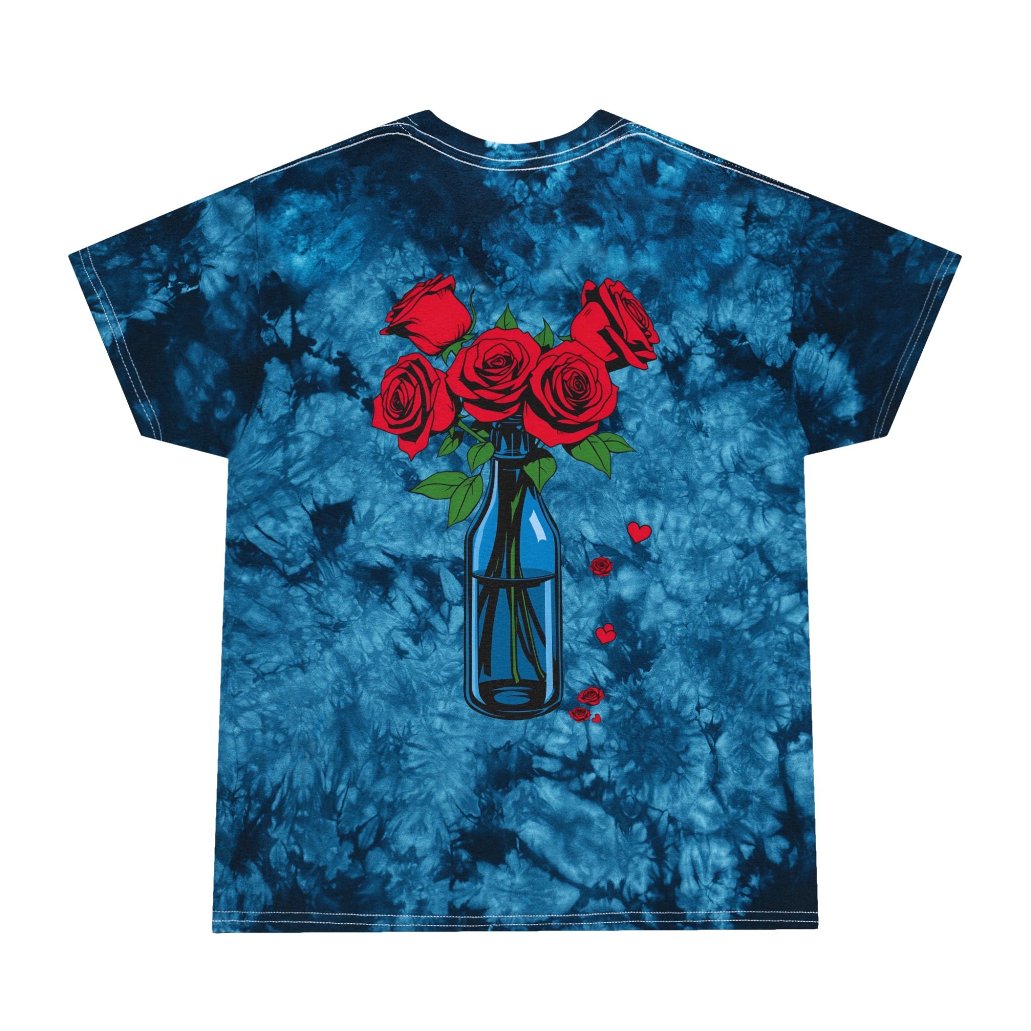 Tie-Dye Tee — Exquisite 24 ‘Royalty Within’ Logo & Red Roses Crystal Design