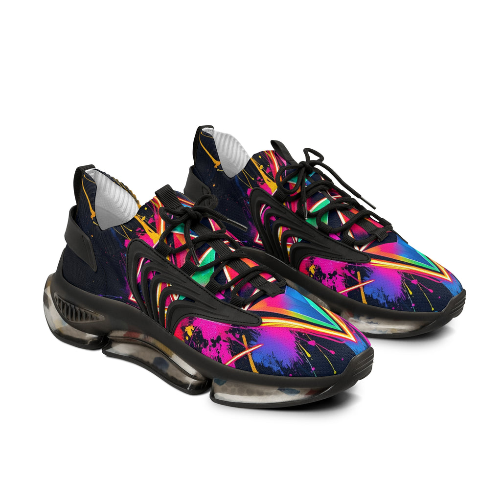 Men's Mesh Sneakers — Neon Abstract Galaxy Athletic Shoes