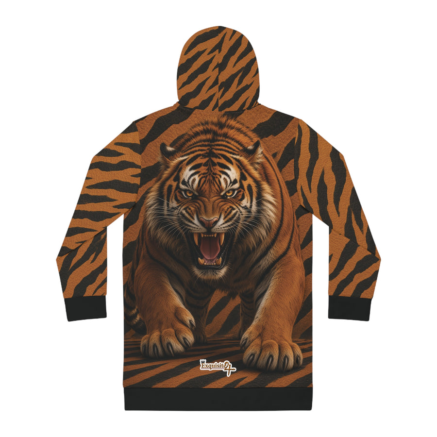 Tiger Print Hoodie Dress