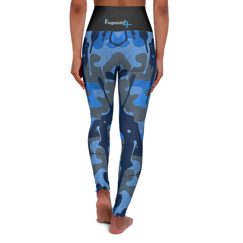 Blue Camo High-Waisted Leggings — Women's Athletic & Workout Tights