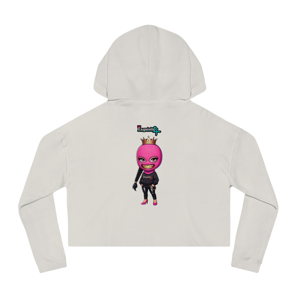 Cropped Hoodie — Exquisite 24 Pink Masked Character Graphic