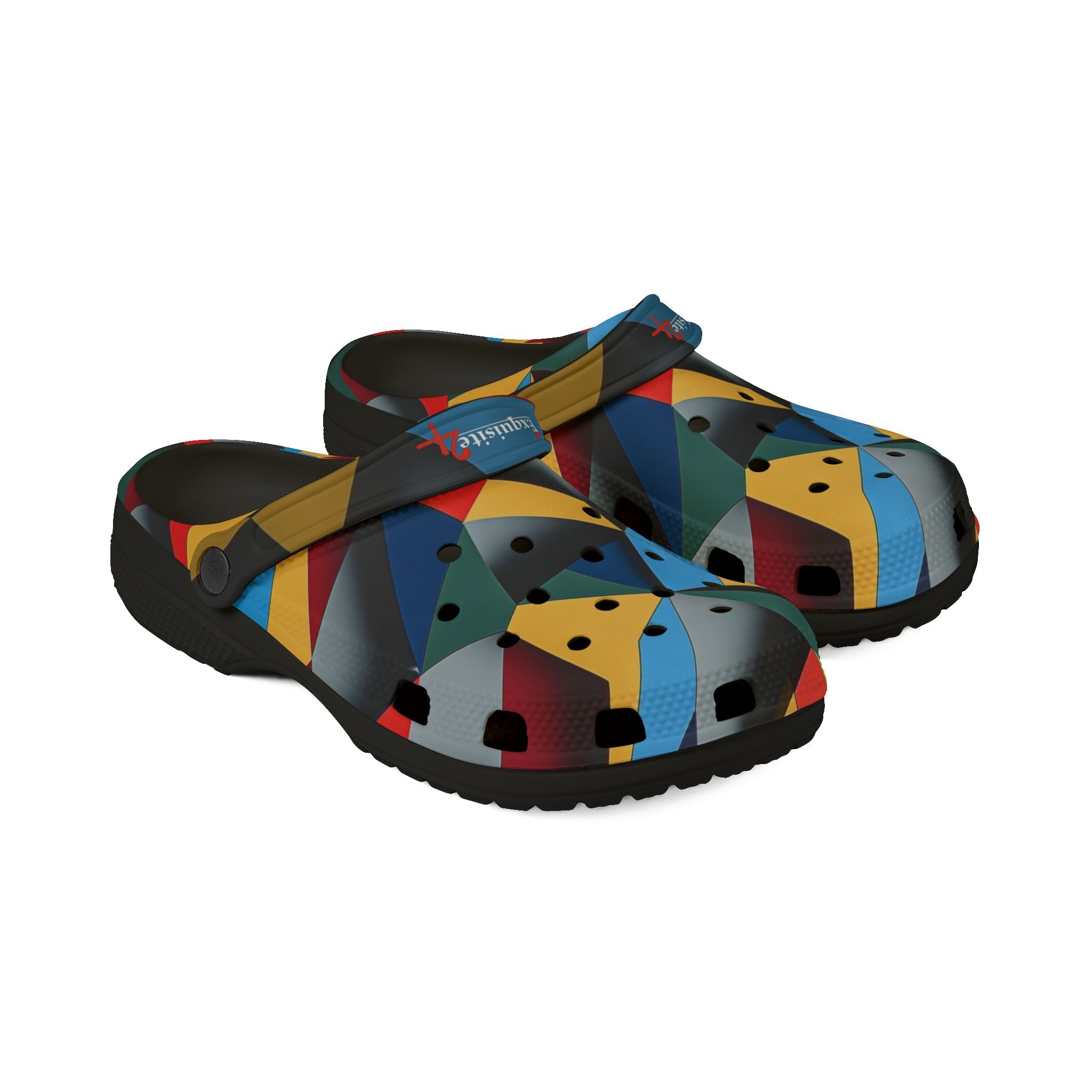 Abstract Geometric EVA Foam Clogs — Colorful Modern Slip-On Shoes