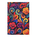 Vibrant Floral Swirl Area Rug — Colorful Rose Accent Rug