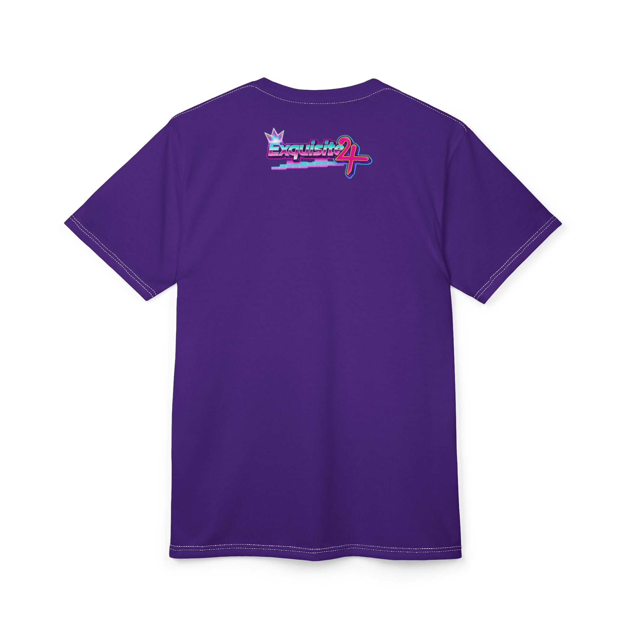 Retro Boombox & Roller Skates Tee — Neon Vaporwave All-Over Print