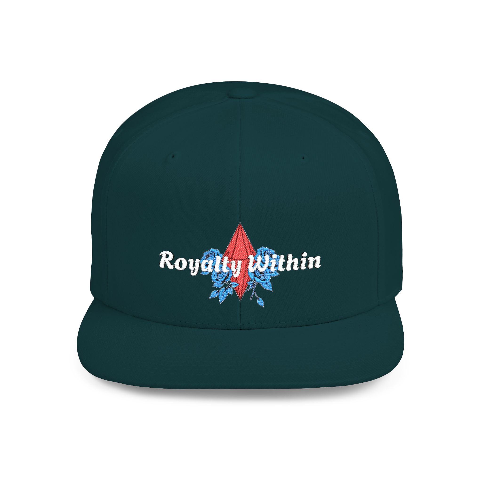 'Royalty Within' Embroidered Flat Bill Snapback Cap