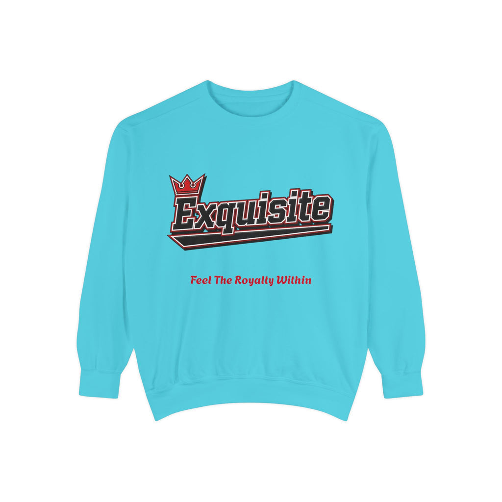 Exquisite 'Feel The Royalty Within' Sweatshirt — Crown Emblem Garment-Dyed Crewneck