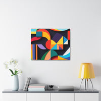 Abstract Geometric Stretched Canvas – Colorful Modern Wall Art
