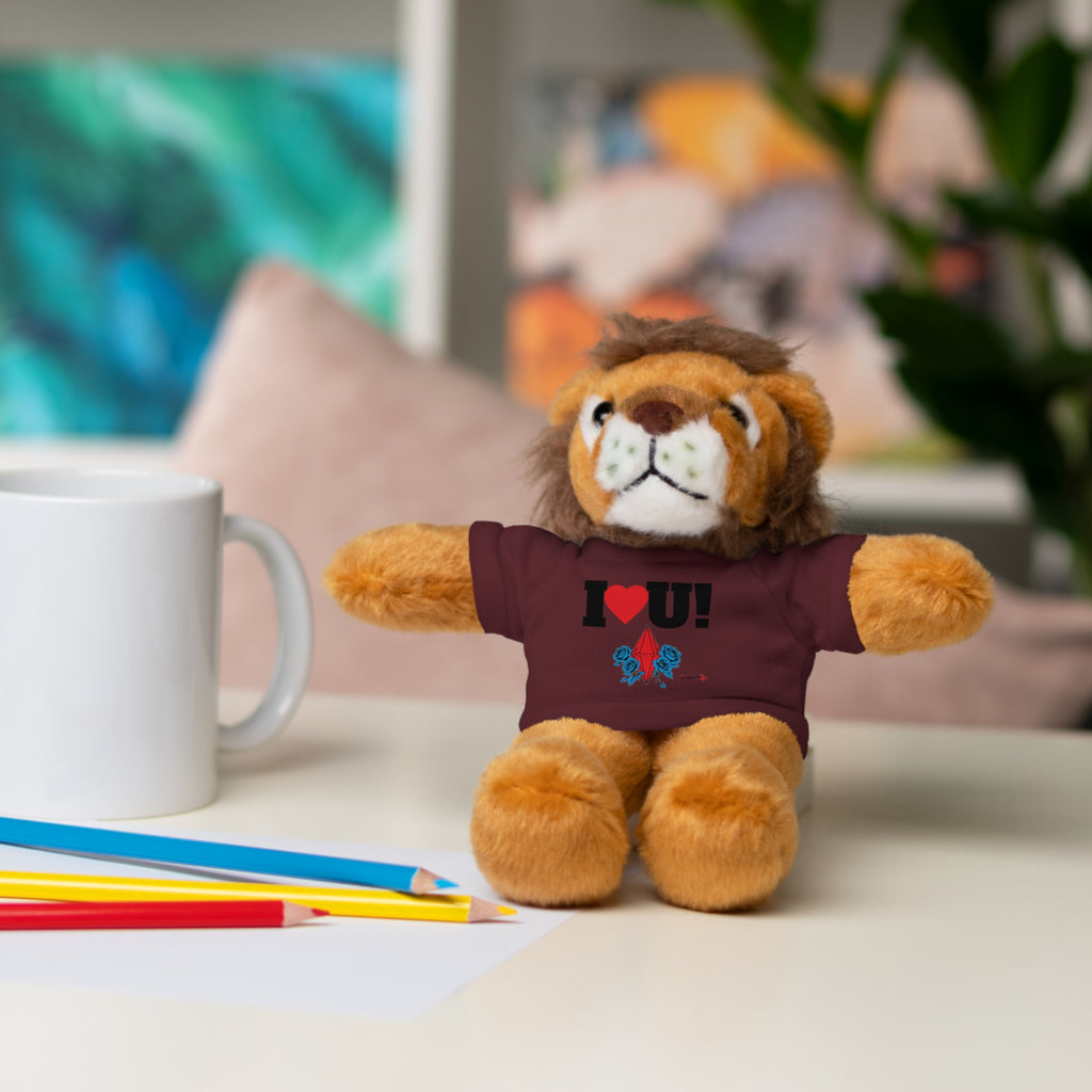 Plush Bear with Branded Tee – Red Diamond and Blue Roses Teddy