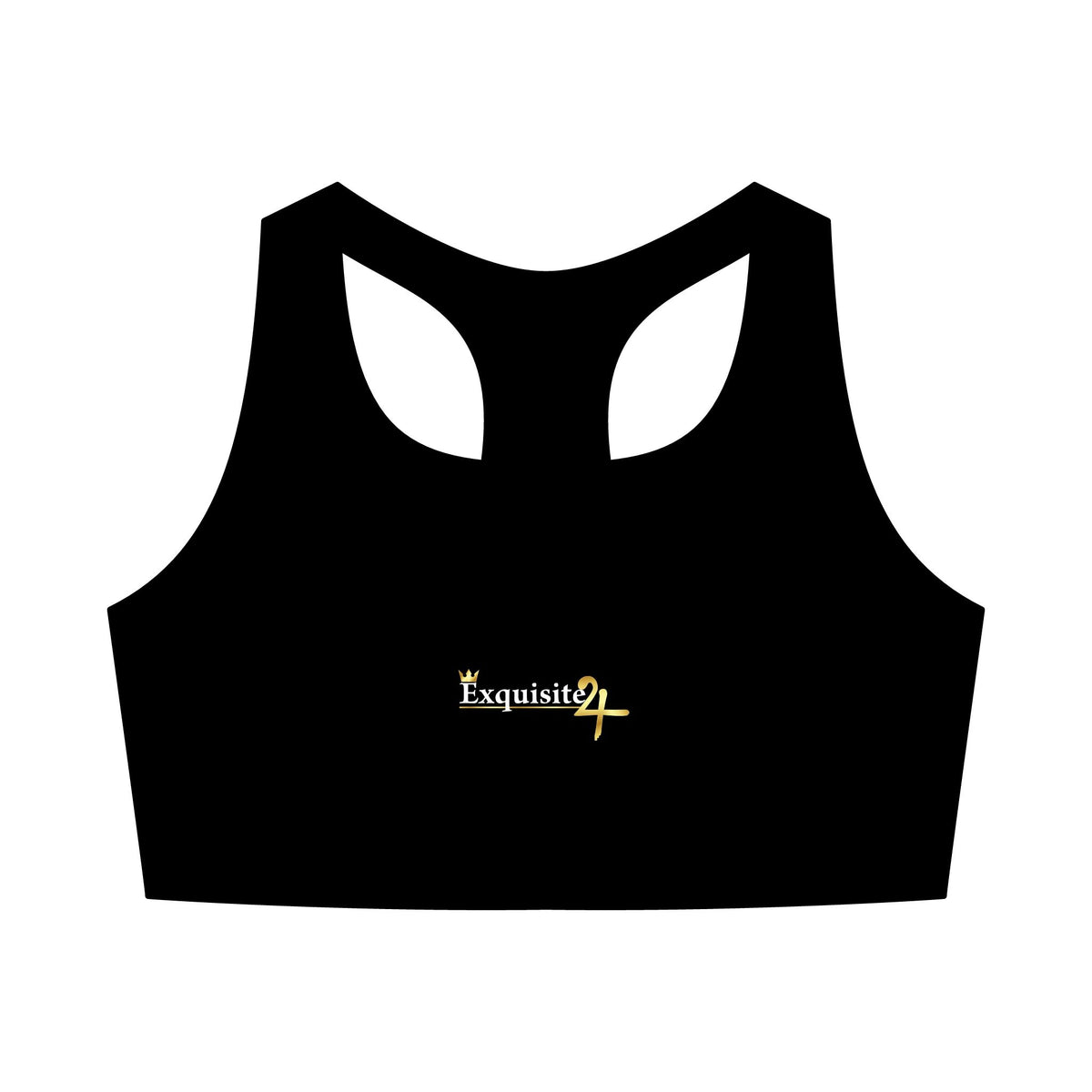Gold Exquisite 24 Logo Sports Bra