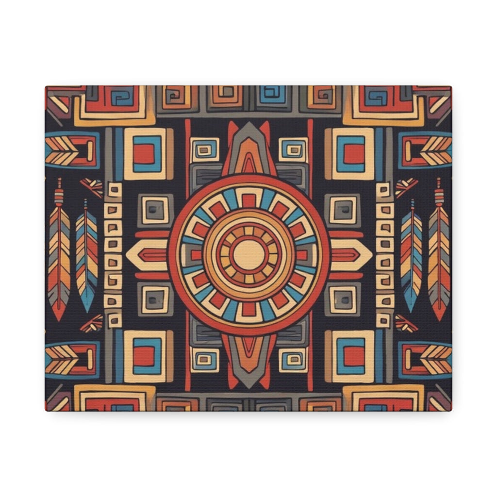 Southwestern Geometric Canvas Art — Tribal Mandala Wall Decor