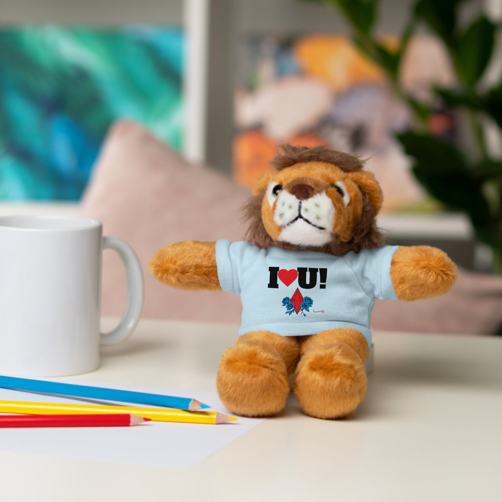 Plush Bear with Branded Tee – Red Diamond and Blue Roses Teddy