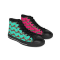 Women's Classic Sneakers — Teal & Pink 'Exquisite 24' Pattern  High-Top Shoes