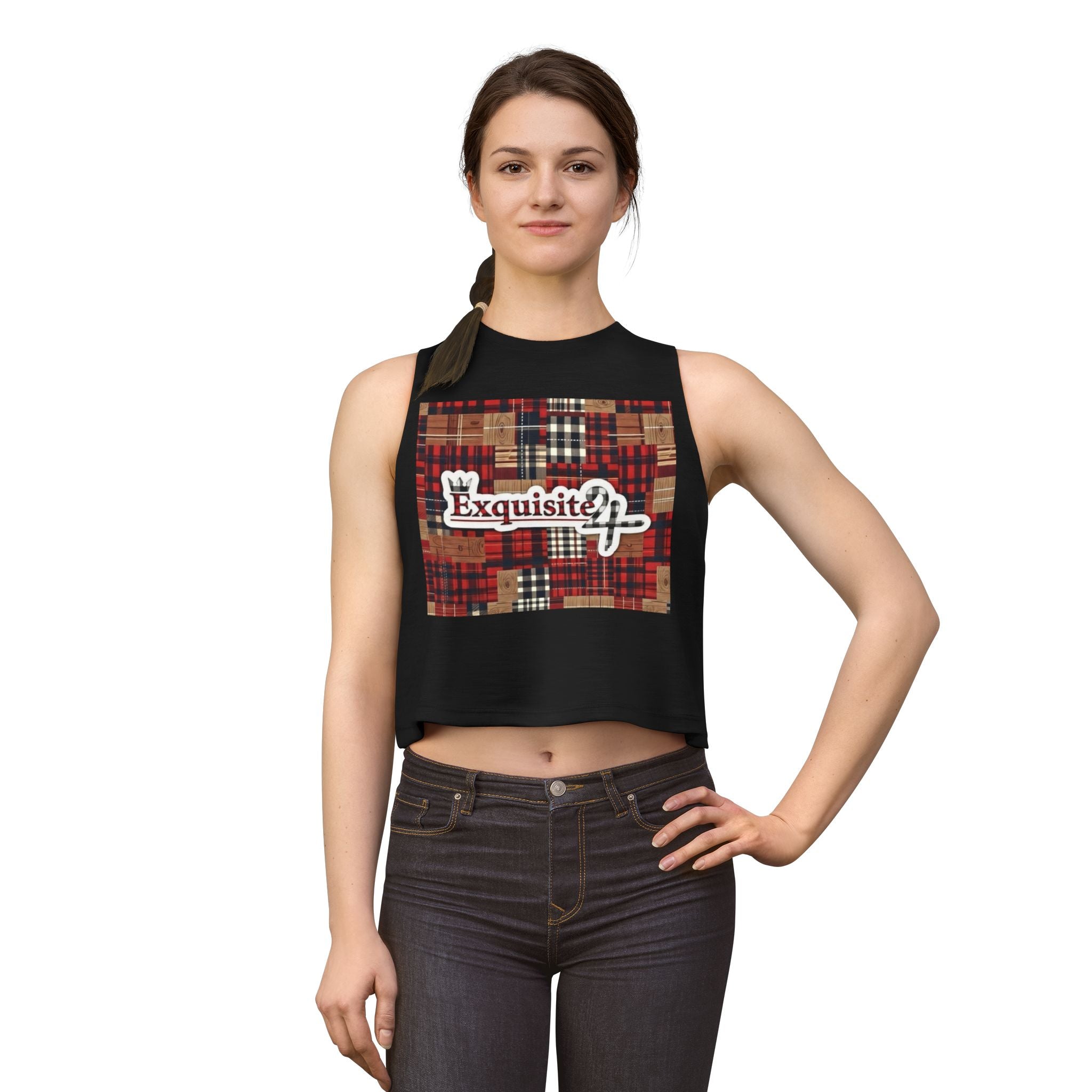 Exquisite 24 Plaid Graphic Women's Crop Top