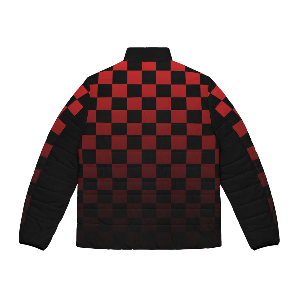 Red & Black Checker Puffer Jacket