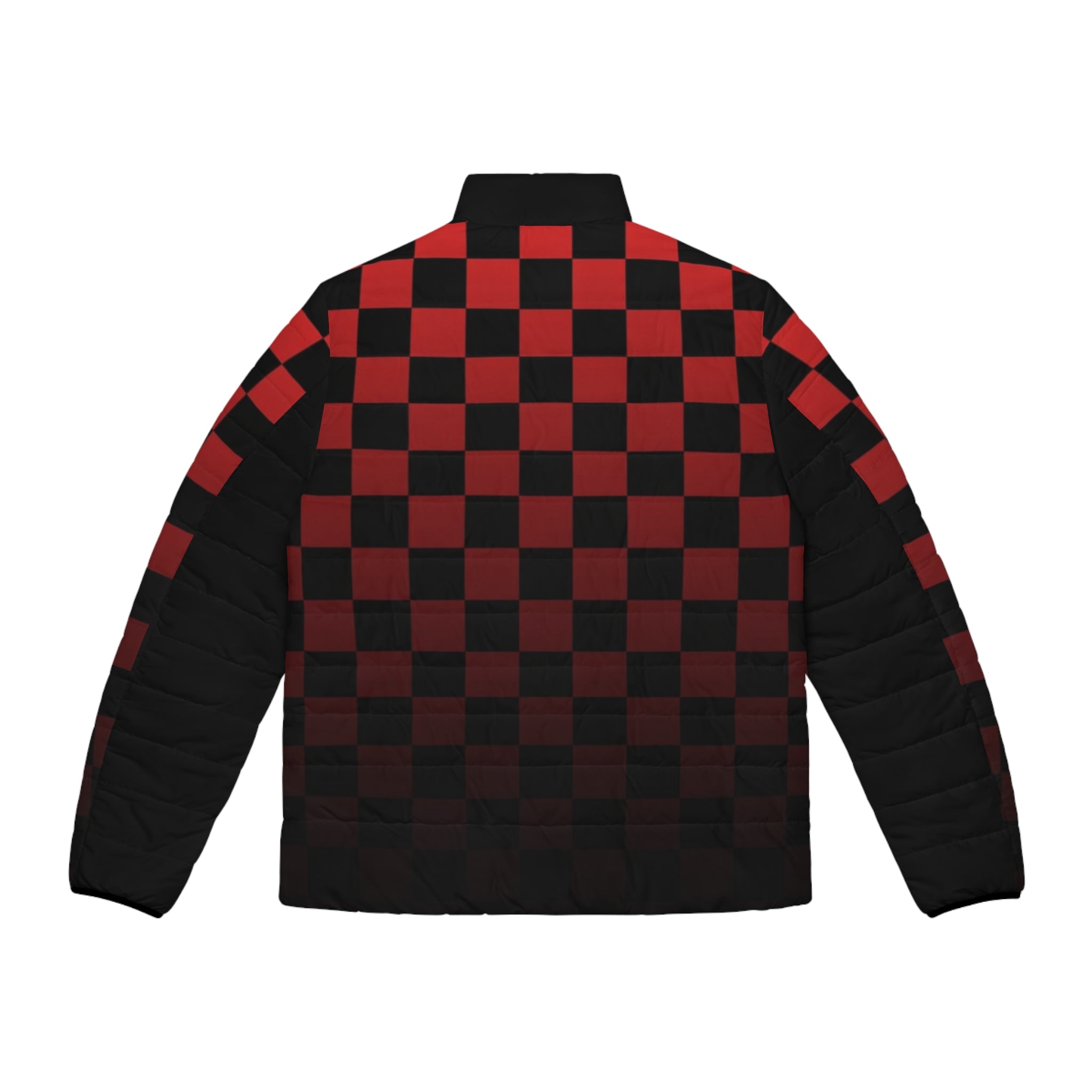 Red & Black Checker Puffer Jacket