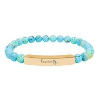 Exquisite 24 Engraved Natural Stone Bead Bar Bracelet