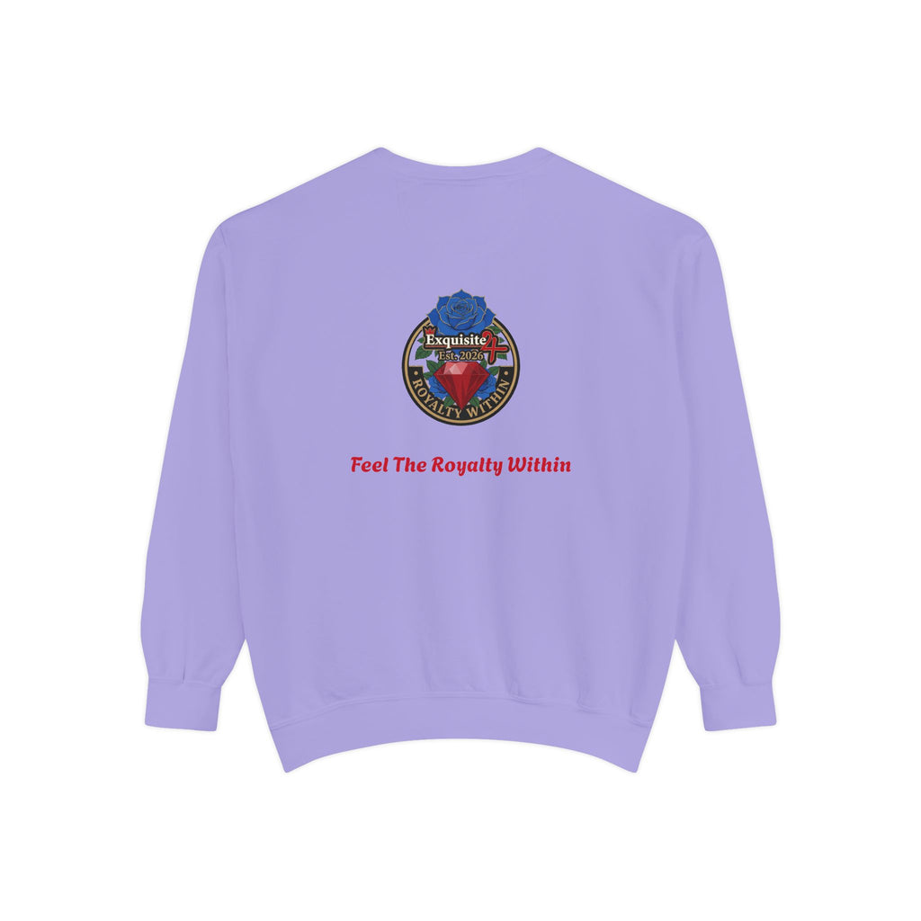 Exquisite 'Feel The Royalty Within' Sweatshirt — Crown Emblem Garment-Dyed Crewneck