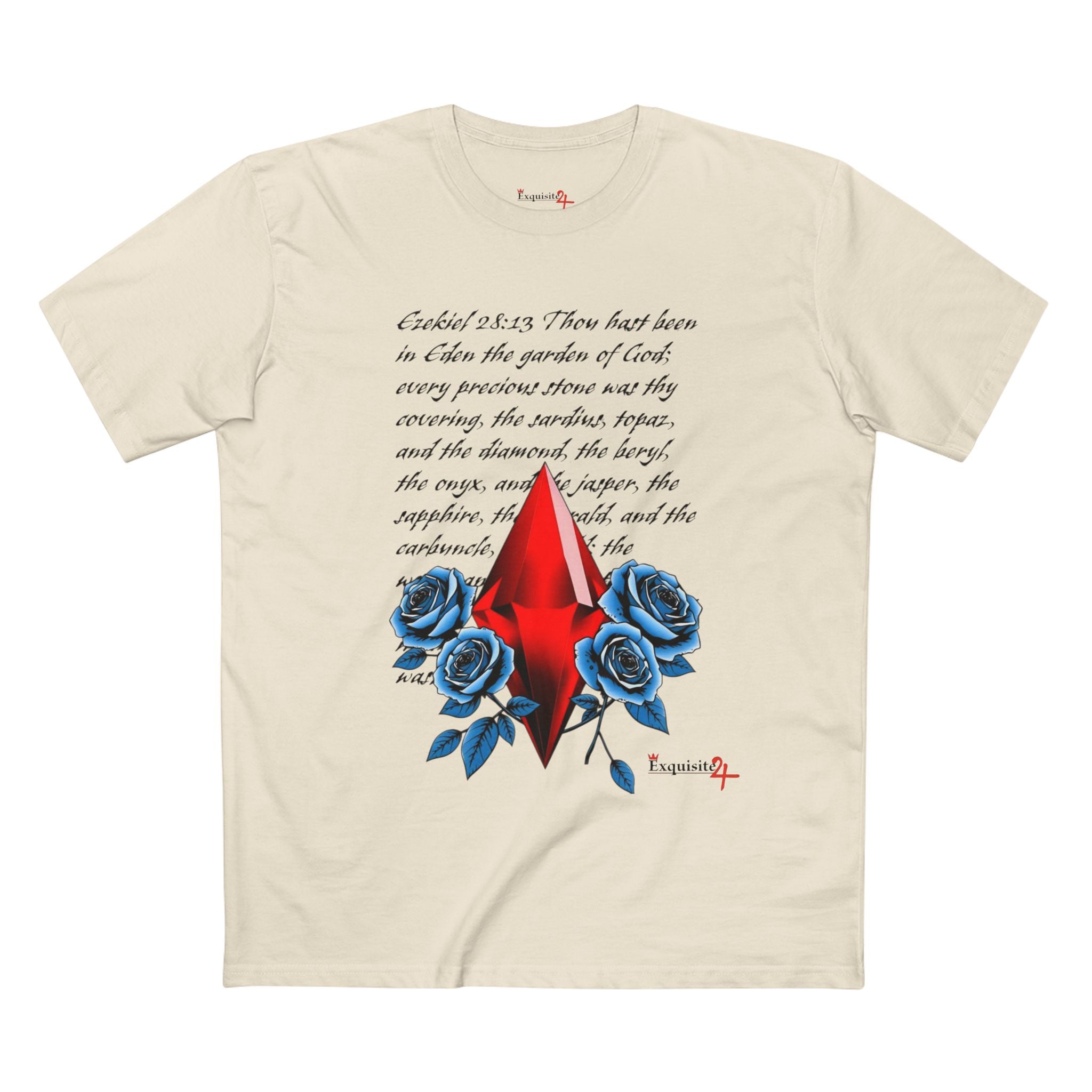 Ezekiel 28:13 Ruby Blue Roses Graphic Tee