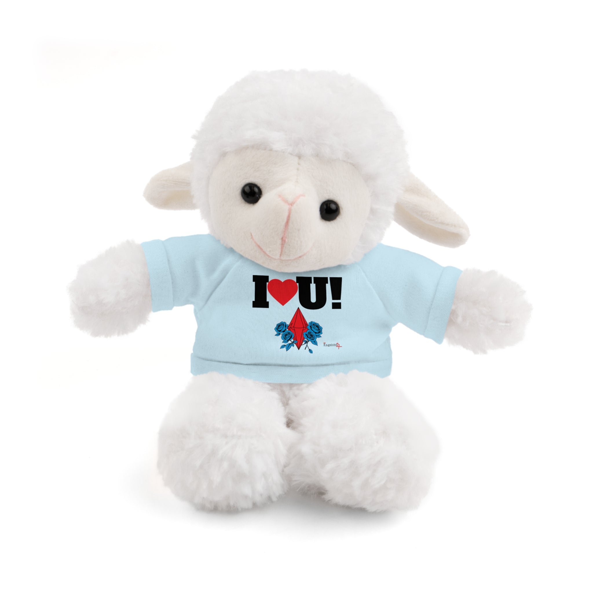 Plush Bear with Branded Tee – Red Diamond and Blue Roses Teddy