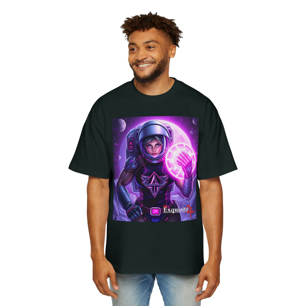 Astronaut Warrior Tee — Neon Space Mage Graphic T-Shirt