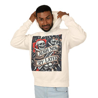 Laugh Now Cry Later Skull Hoodie — Vintage Rose Graphic