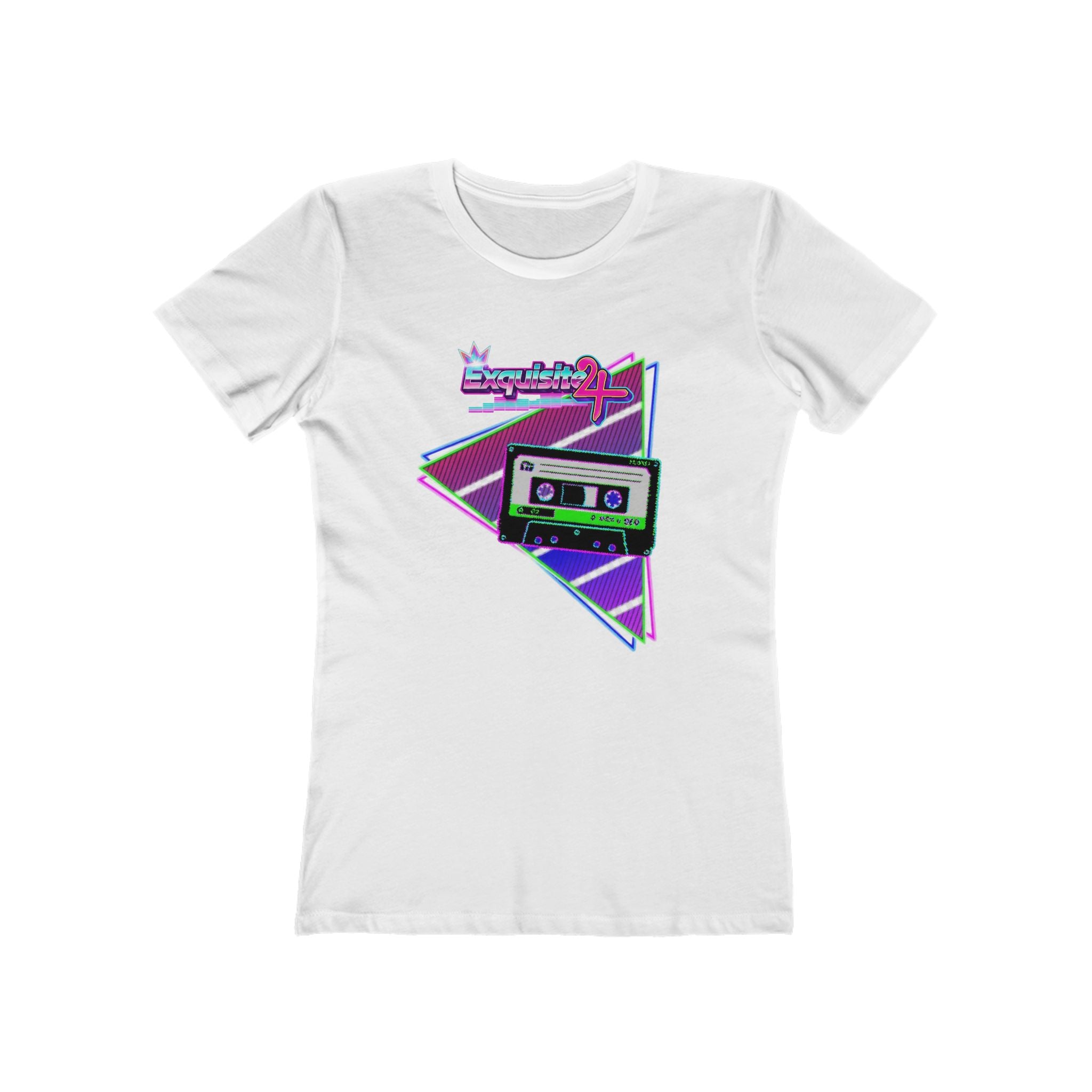 Retro Cassette Girlfriend Tee — 80s Vaporwave Graphic T-Shirt for Women