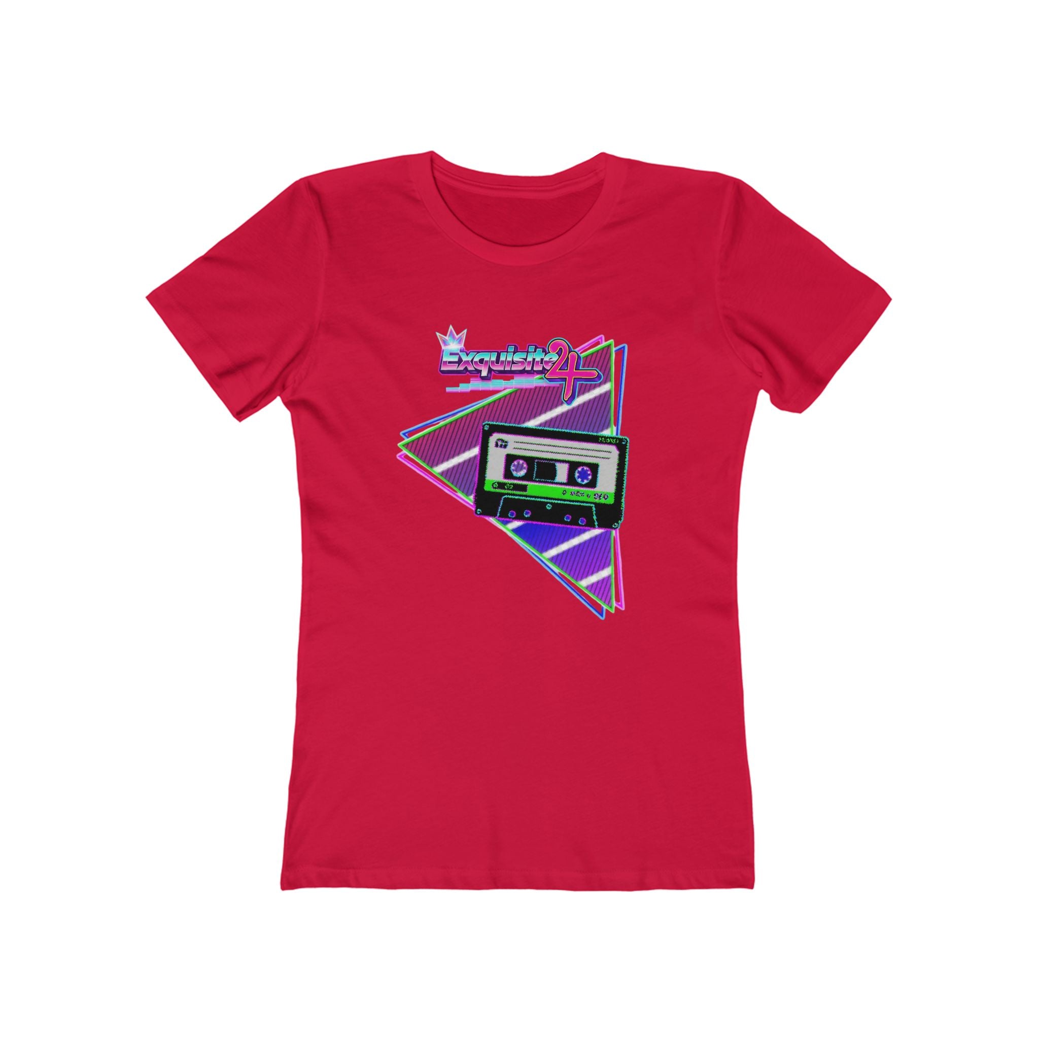Retro Cassette Girlfriend Tee — 80s Vaporwave Graphic T-Shirt for Women