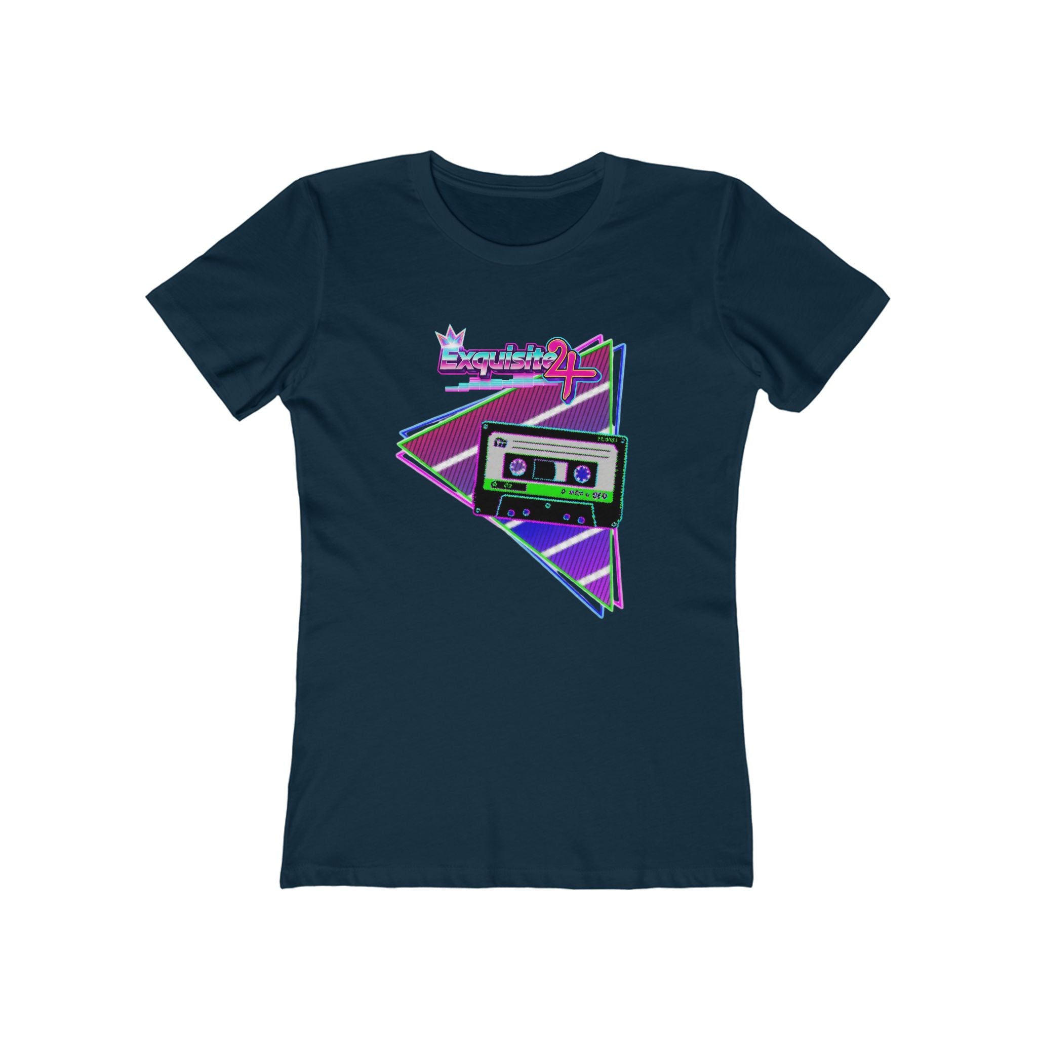 Retro Cassette Girlfriend Tee — 80s Vaporwave Graphic T-Shirt for Women