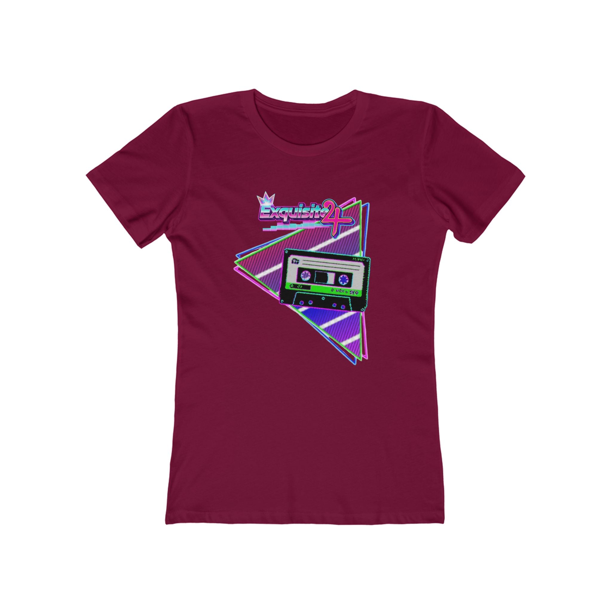 Retro Cassette Girlfriend Tee — 80s Vaporwave Graphic T-Shirt for Women