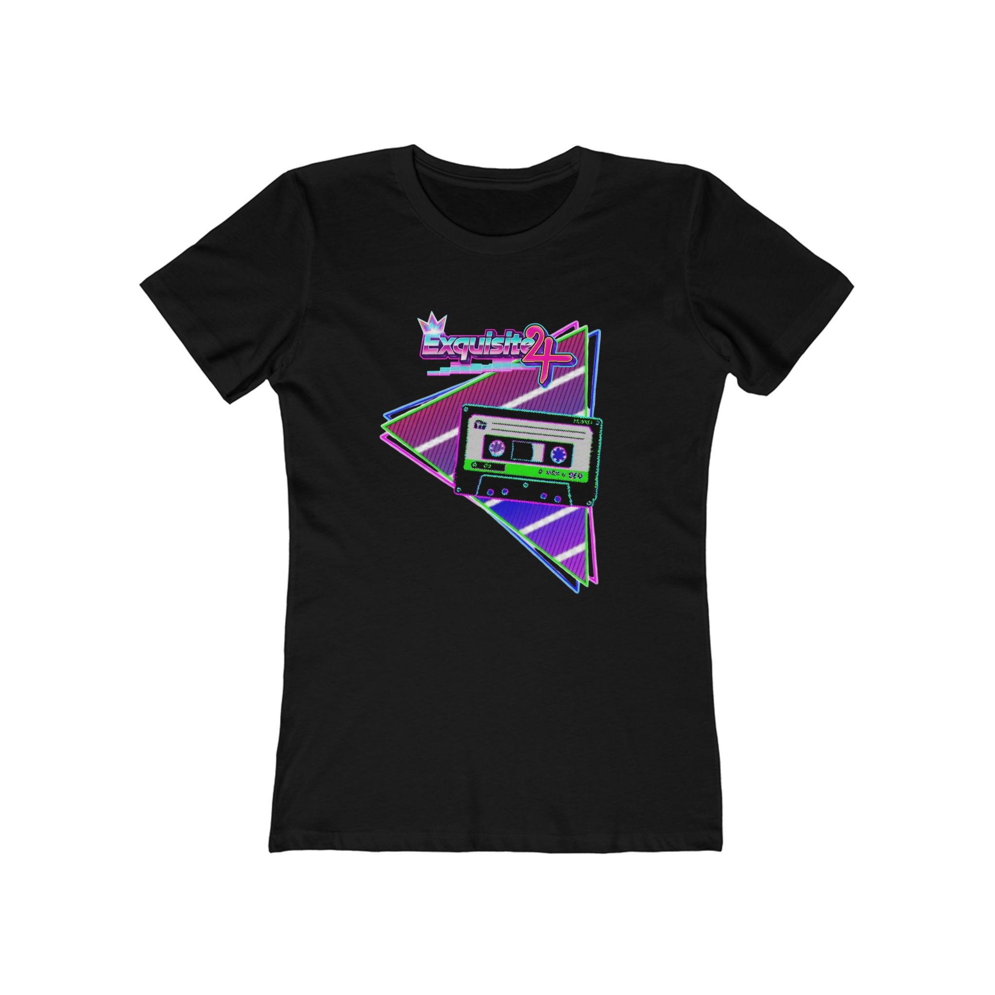 Retro Cassette Girlfriend Tee — 80s Vaporwave Graphic T-Shirt for Women