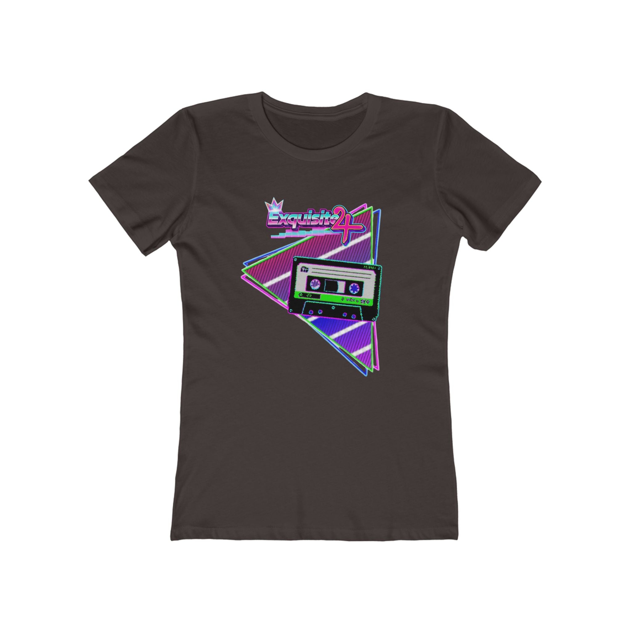 Retro Cassette Girlfriend Tee — 80s Vaporwave Graphic T-Shirt for Women