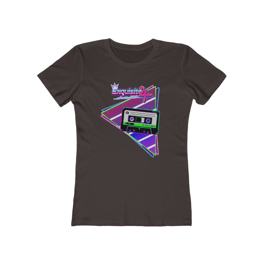 Retro Cassette Girlfriend Tee — 80s Vaporwave Graphic T-Shirt for Women